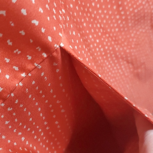 Fossil Orange and Cream Silk Shirt Dress - Picture 5 of 9